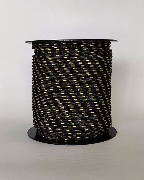 Drisse djembé Ø5 mm noire / jaune fluo - Corde pour djembe tambour