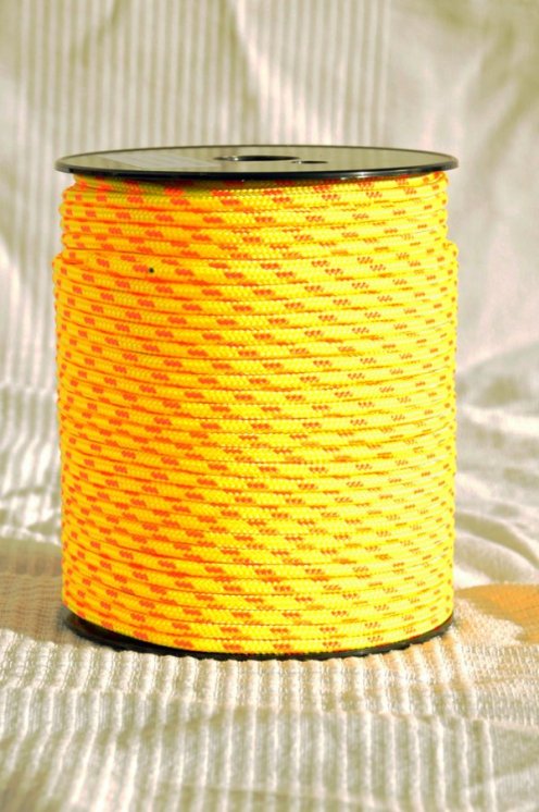 Corde djembé renforcée PES 4 mm Jaune fluo / orange 100 m