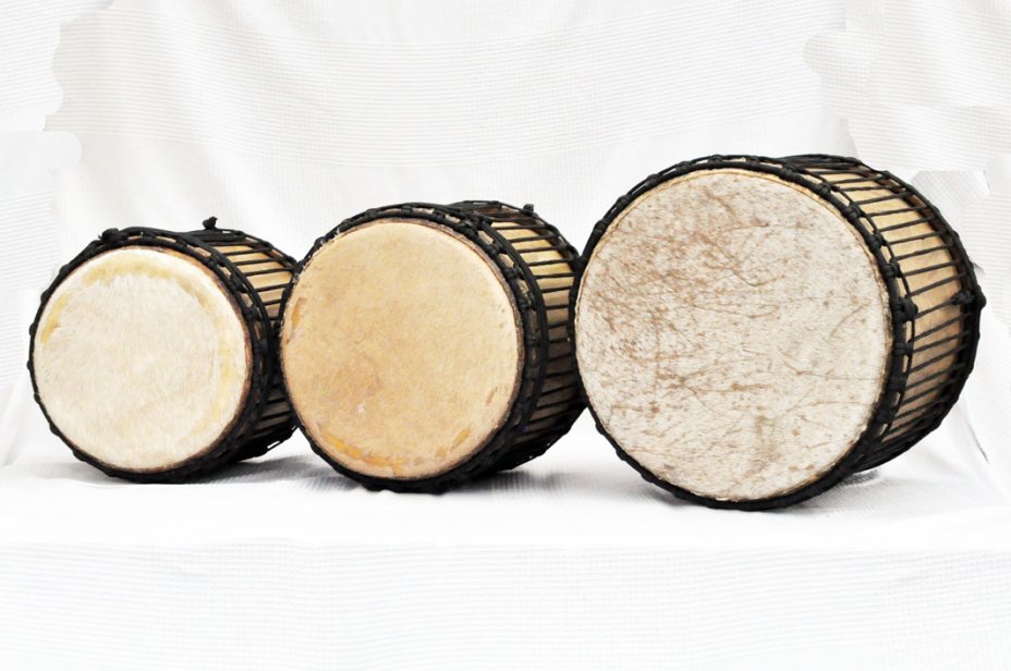 Ensemble de tambours de défilé dunun - Set de mini-tambours doundouns de Guinée 3851