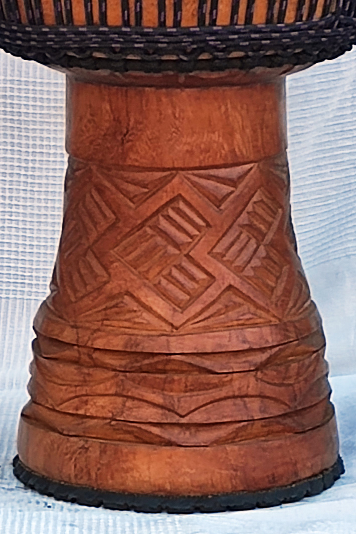 Grand Djembé 40cm Motif Éléphant - Peau De Chèvre Naturelle, Commerce Équitable, Son Puissant