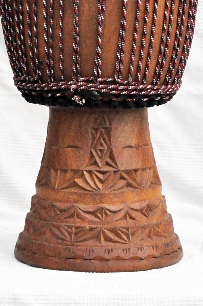 Tambour Africain en Peau de Chèvre, Motifs d'Art Colorés, Djembe