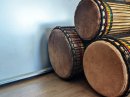 Ensemble de tambours basses dunun - Set de doundouns de Guinée