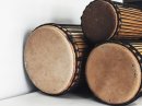 Ensemble de tambours basses dunun - Set de doundouns de Guinée