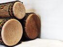 Ensemble de tambours basses dunun - Set de doundouns de Guinée