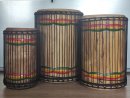 Ensemble de tambours basses dunun - Set de doundouns de Guinée