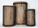 Ensemble de tambours basses dunun - Set de doundouns de Guinée