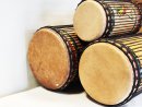 Ensemble de tambours basses dunun - Set de doundouns de Guinée