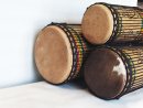Ensemble de tambours basses dunun - Set de doundouns de Guinée