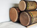 Ensemble de tambours basses dunun - Set de doundouns de Guinée