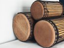 Ensemble de tambours basses dunun - Set de doundouns de Guinée