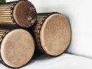 Ensemble de tambours basses dunun - Set de doundouns de Guinée