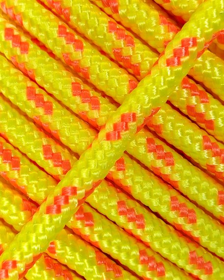 Corde tambour djembé renforcée PES 4 mm Jaune fluo / Orange 10 m