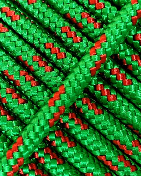 Corde tambour djembé renforcée PES 5 mm Vert / Rouge 20 m