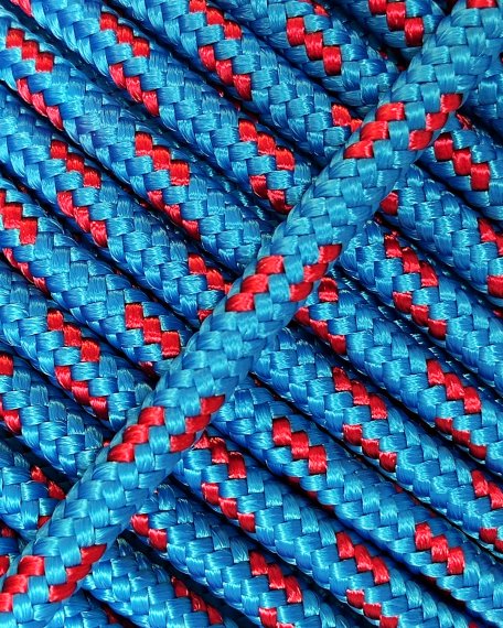 Corde tambour djembé renforcée PES 4 mm Bleu / Rouge 100 m