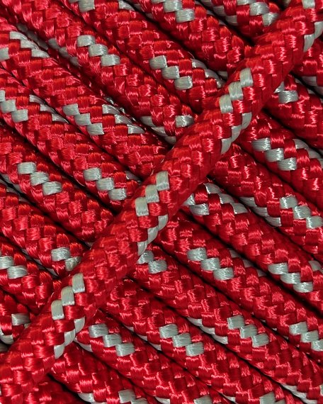 Corde tambour djembé renforcée PES 4 mm Rouge / Gris 100 m