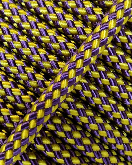 Corde tambour djembé renforcée PES 5 mm Damier Jaune tournesol / Violet 100 m