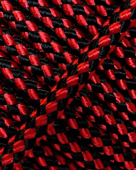 Corde tambour djembé renforcée PES 5 mm Damier Rouge / Noir 100 m