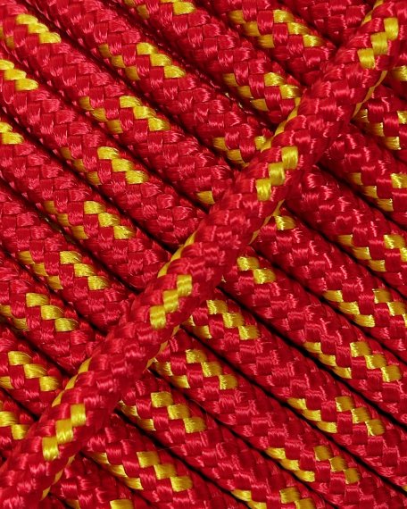 Corde tambour djembé renforcée PES 5 mm Rouge / Jaune tournesol 20 m