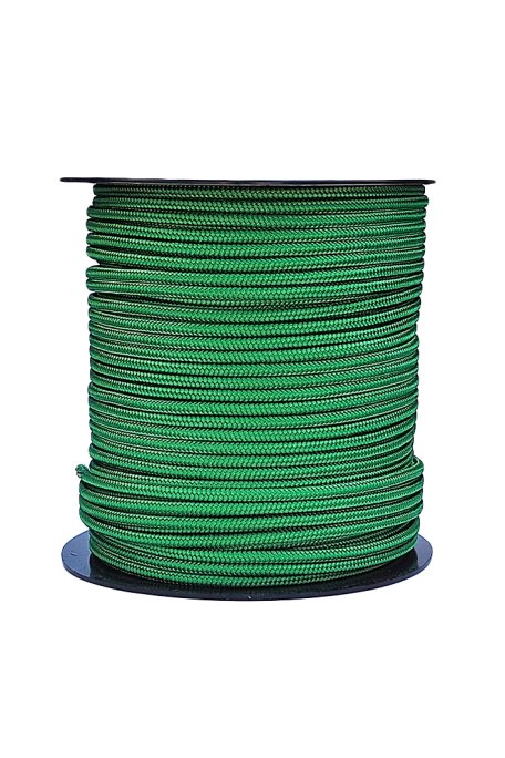Corde tressée avec âme Ø5 mm vert prairie 100 m - Cordage pour tambour djembé