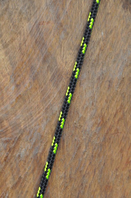 Drisse djembé Ø4 mm noire / jaune fluo - Corde pour djembe tambour