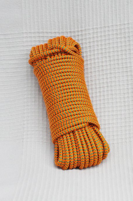 Drisse Ø5 mm chevrons orange fluo vert pour tambour djembé