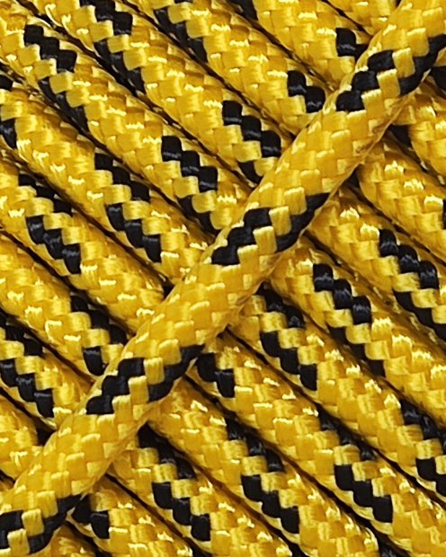 Corde tambour djembé renforcée PES 5 mm Jaune tournesol / Noir 100 m