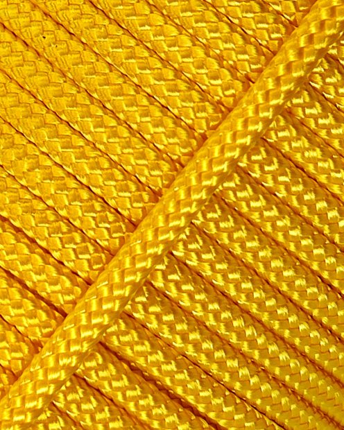 Corde tambour djembé creuse PES 4 mm Jaune 20 m