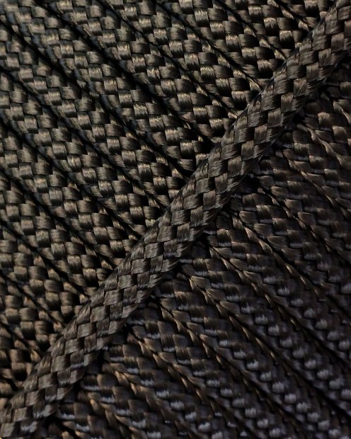 Corde tambour djembé creuse PES 5 mm Charbon 20 m