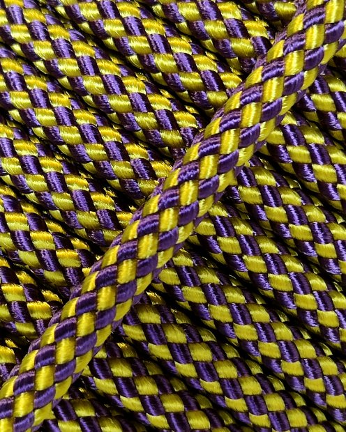 Corde tambour djembé renforcée PES 5 mm Damier Jaune tournesol / Violet 100 m