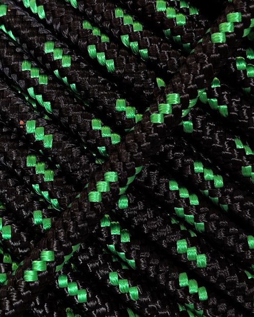 Corde tambour djembé renforcée PES 5 mm Noir / Vert 100 m