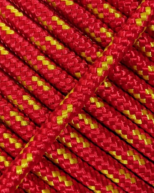 Corde tambour djembé renforcée PES 5 mm Rouge / Jaune tournesol 100 m