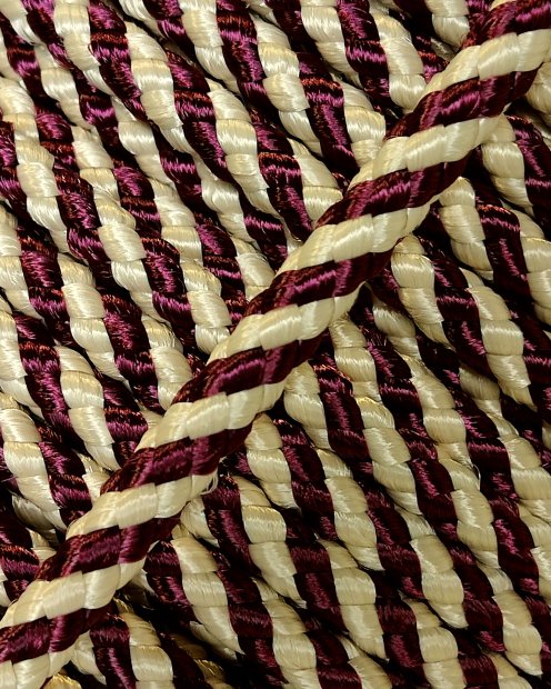 Corde tambour djembé renforcée PES 5 mm Diagonale Bordeaux / Beige 20 m