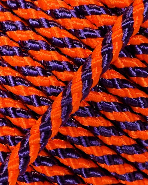 Corde djembé renforcée PES 5 mm Diagonale Orange fluo / violet 100 m