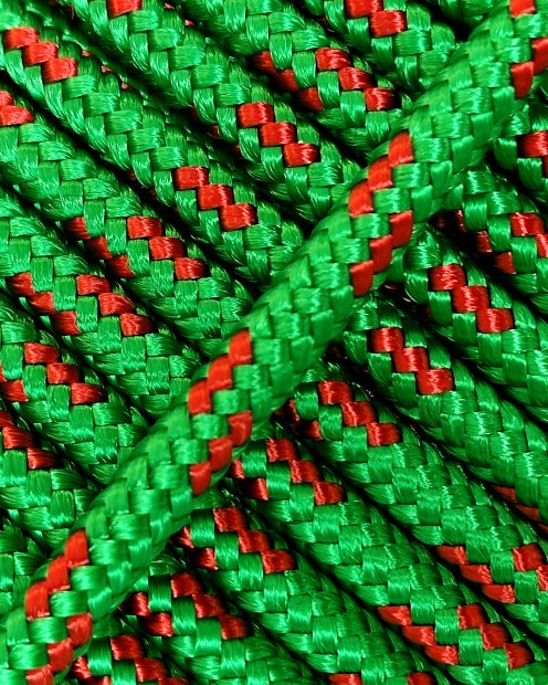 Corde tambour djembé renforcée PES 5 mm Vert / Rouge 100 m