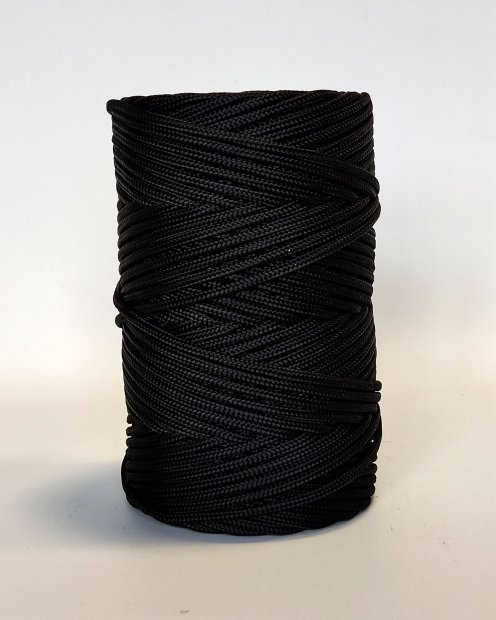 Corde pour tambour djembé creuse PA 5 mm Noir 210 m