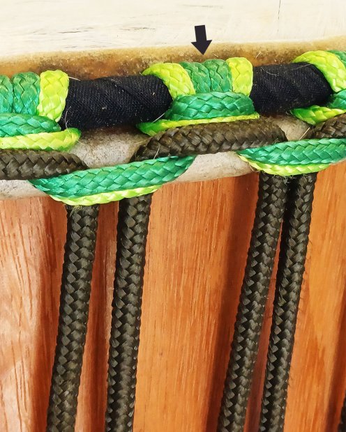 Corde djembé creuse PES 5 mm Vert 20 m