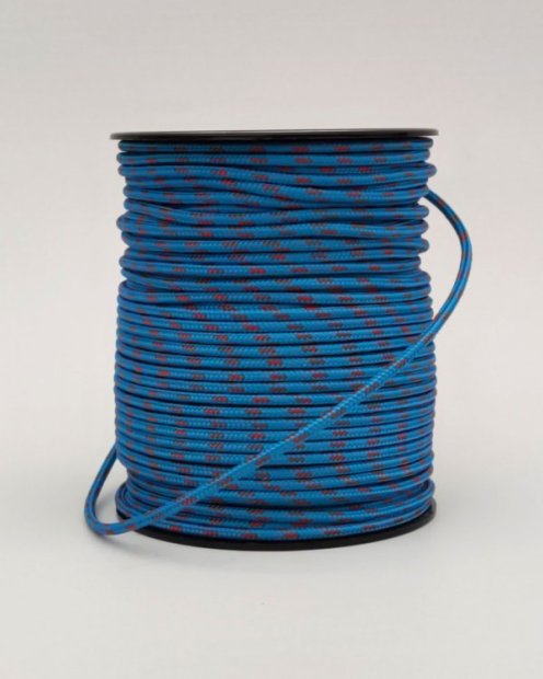 Corde tambour djembé renforcée PES 4 mm Bleu / Rouge 100 m