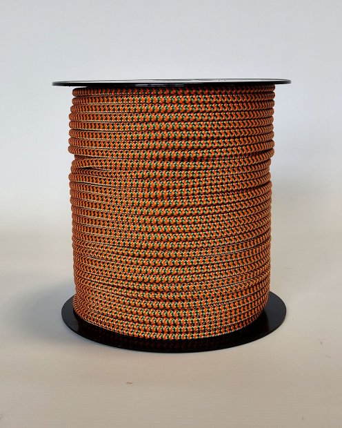 Corde tambour djembé renforcée PES 5 mm Zigzag Orange fluo / Vert 100 m