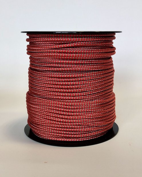Corde tambour djembé renforcée PES 5 mm Zigzag Rouge / Laiton 100 m