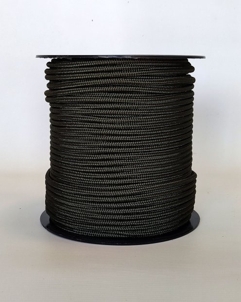 Corde tressée avec âme Ø5 mm kaki 100 m - Cordage pour tambour djembé