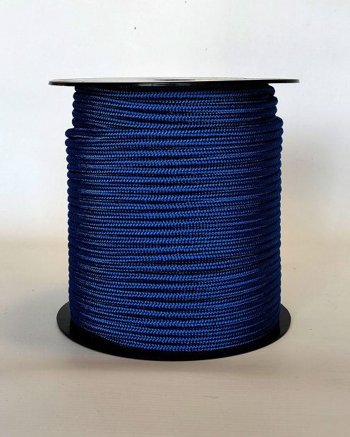 Corde tambour djembé renforcée PES 5 mm Bleu roi 100 m