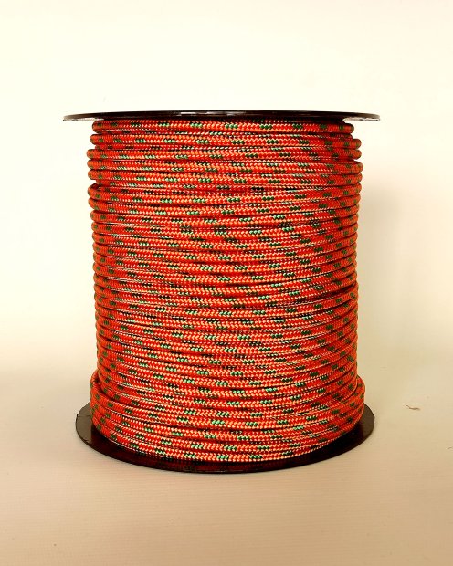 Corde tambour djembé renforcée PES 5 mm Cuivre / Vert 100 m