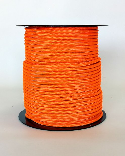 Corde tambour djembé renforcée PES 5 mm Orange fluo 100 m