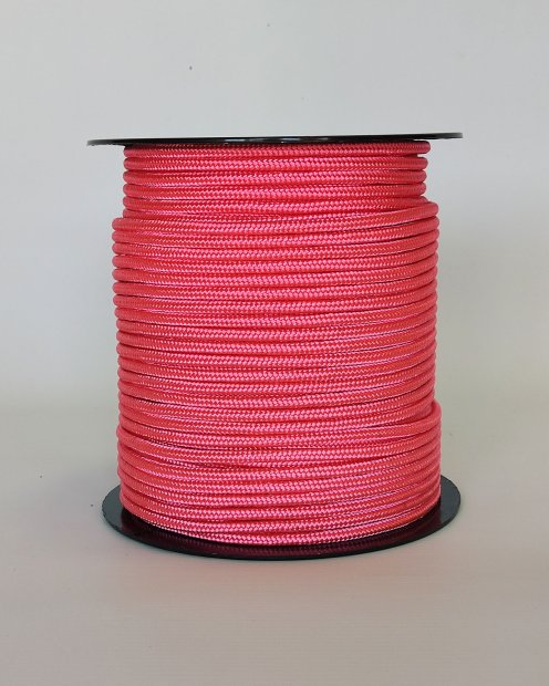 Corde tambour djembé renforcée PES 5 mm Rose fluo 100 m