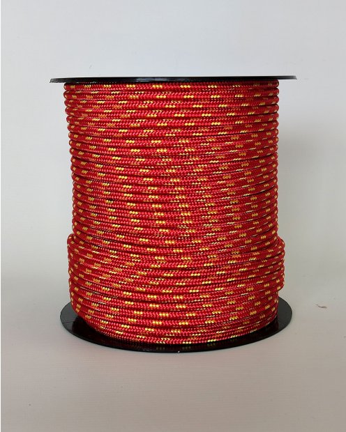 Corde tambour djembé renforcée PES 5 mm Rouge / Jaune tournesol 100 m
