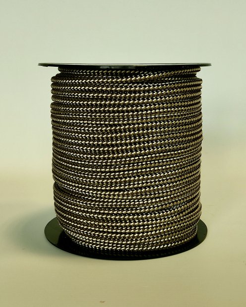 Corde tambour djembé renforcée PES 5 mm Damier Marron / Sable 100 m