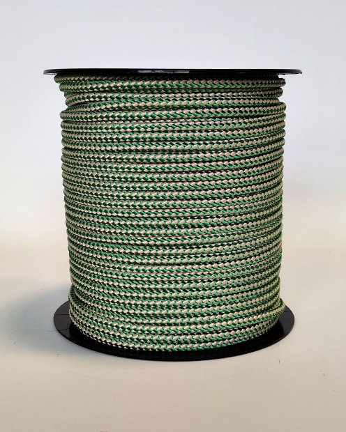 Drisse djembé Ø5 mm (damier, beige / vert, 100 m) - Corde pour djembe tambour