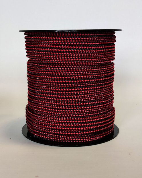 Corde tambour djembé renforcée PES 5 mm Damier Rouge / Noir 100 m