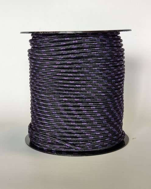 Corde tambour djembé renforcée PES 5 mm Noir / Violet 100 m