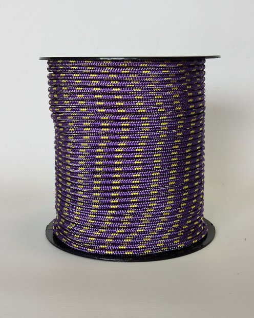 Corde tambour djembé renforcée PES 5 mm Violet / Jaune tournesol 100 m
